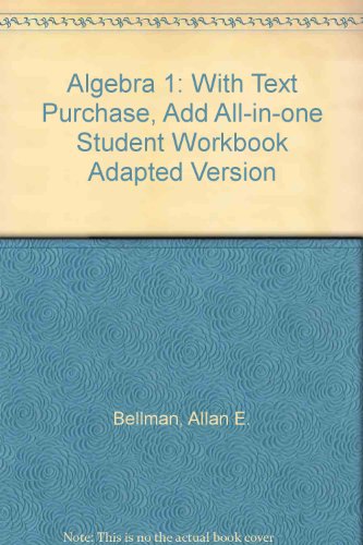 9780133623710: Algebra 1: With Text Purchase, Add All-in-one Student Workbook Adapted Version