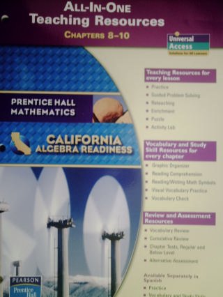Immagine dell'editore per All-In-One Teaching Resources Chapters 8-10 (Prentice Hall Mathematics California Algebra Readiness) venduto da HPB-Red