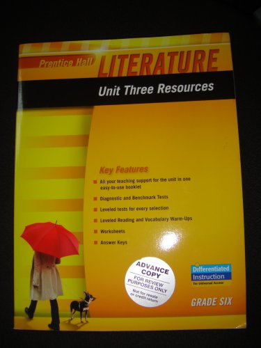 Stock image for PRENTICE HALL LITERATURE 2010 UNIT 3 RESOURCE GRADE 6 for sale by SecondSale