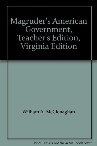 Imagen de archivo de Magruder's American Government, Teacher's Edition, Virginia Edition a la venta por Booksavers of MD
