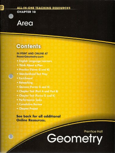 Stock image for Area, Chapter 10, Geometry, All-in-One Teaching Resources for sale by Allied Book Company Inc.