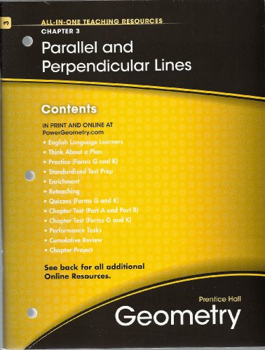Stock image for Parallel and Perpendicular Lines, Chapter 3, Geometry, All-in-One Teaching Resources for sale by The Book Cellar, LLC