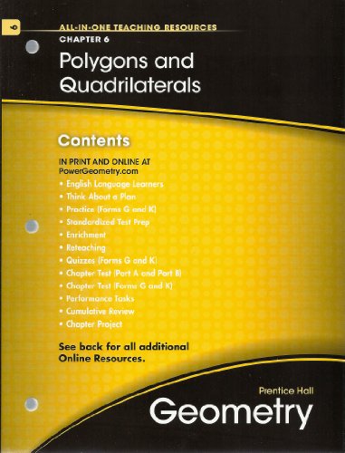 Stock image for Polygons and Quadrilaterals, Chapter 6, Geometry, All-in-One Teaching Resources for sale by Allied Book Company Inc.