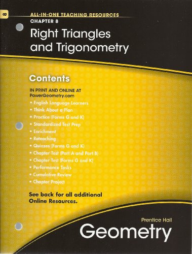 9780133689099: Right Triangles and Trigonometry, Chapter 8, Geometry, All-in-One Teaching Resources