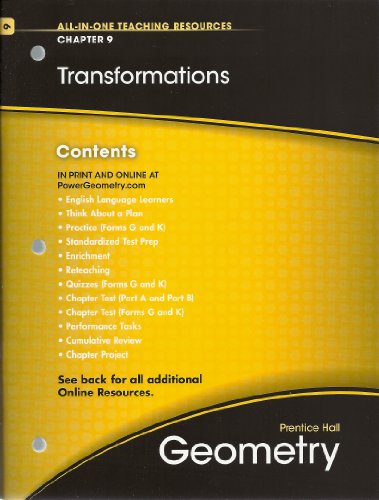 Imagen de archivo de Transformations, Chapter 9, Geometry, All-in-One Teaching Resources a la venta por Allied Book Company Inc.
