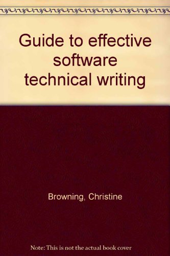 Stock-Bild f�r Guide to effective software technical writing