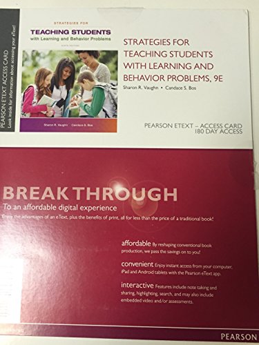 Beispielbild fr Strategies for Teaching Students with Learning and Behavior Problems, Enhanced Pearson eText --Standalone Access Card (9th Edition) zum Verkauf von BooksRun