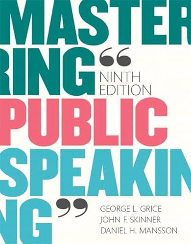 Beispielbild fr Mastering Public Speaking (9th Edition) zum Verkauf von HPB-Red