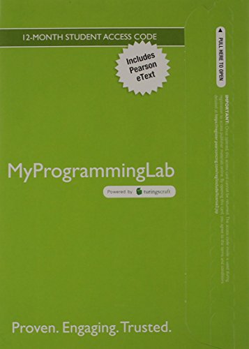 Beispielbild fr MyProgrammingLab with Pearson eText -- Access Card -- for Intro to Java Programming, Comprehensive Version, 10/e zum Verkauf von BookHolders