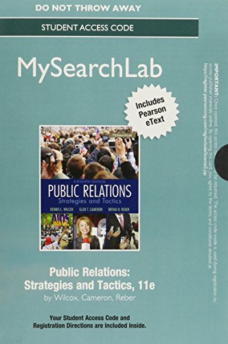 Stock image for MySearchLab with Pearson eText -- Standalone Access Card -- for Public Relations: Strategies and Tactics for sale by Revaluation Books