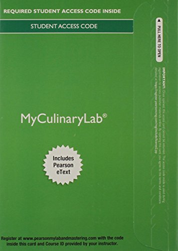 Imagen de archivo de MyCulinaryLab with Pearson eText -- Access Card -- for On Cooking Update a la venta por SecondSale
