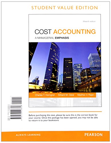 Stock image for Cost Accounting, Student Value Edition Plus MyLab Accounting with Pearson eText -- Access Card Package (15th Edition) for sale by Textbooks_Source