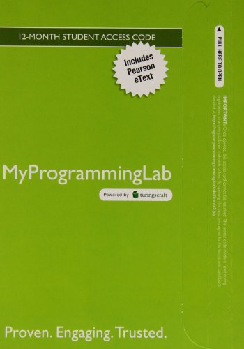 Imagen de archivo de MyLab Programming with Pearson eText -- Access Code Card -- for Java Software Solutions: Foundations of Program Design a la venta por Iridium_Books