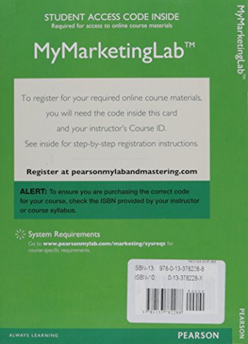 Imagen de archivo de 2014 MyLab Marketing with Pearson eText -- Access Card -- for Marketing: Real People, Real Choices a la venta por Iridium_Books