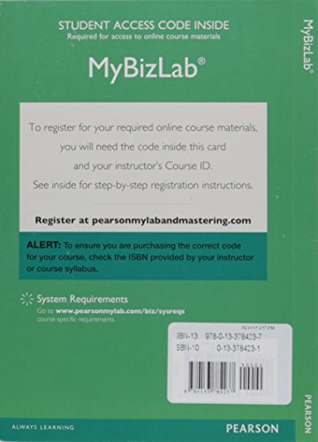 Imagen de archivo de 2014 MyLab Intro to Business with Pearson eText -- Access Card -- for Better Business a la venta por HPB-Red