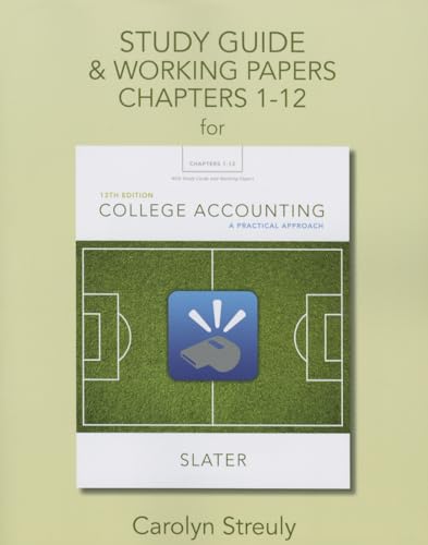 Imagen de archivo de Study Guide & Working Papers for College Accounting: A Practical Approach, Chapters 1-12 a la venta por SecondSale