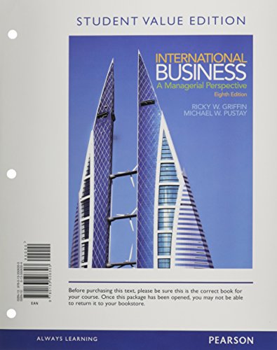 9780133792355: International Business: A Managerial Perspective