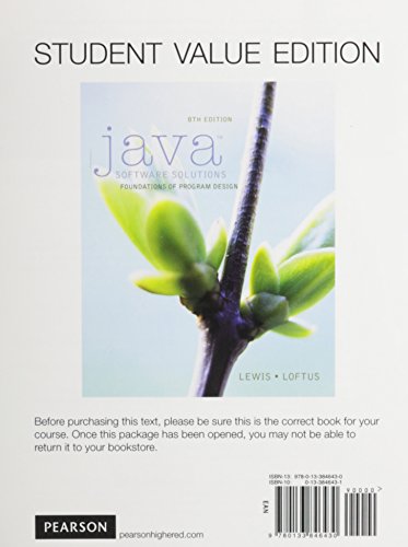 Imagen de archivo de Java Software Solutions, Student Value Edition plus MyProgrammingLab with Pearson eText -- Access Card Package (8th Edition) a la venta por HPB-Red