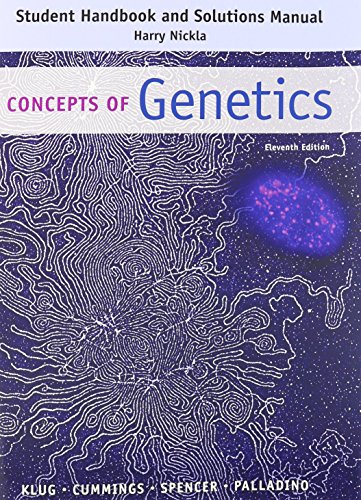 Imagen de archivo de Student Handbook and Solutions Manual: Concepts of Genetics a la venta por Bulrushed Books