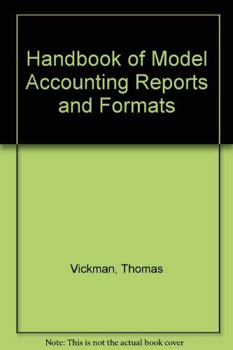 Beispielbild fr Handbook of Model Accounting Reports and Formats zum Verkauf von Anderson Book