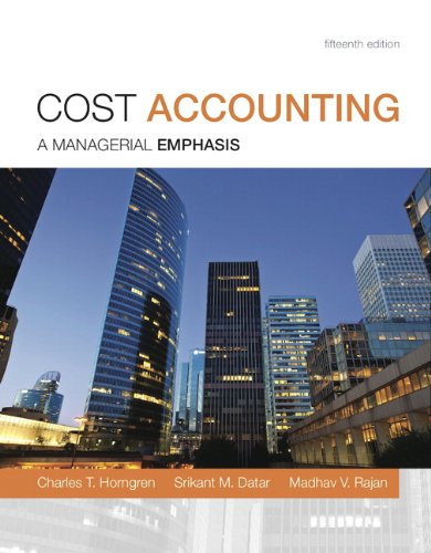 Immagine dell'editore per Cost Accounting: A Managerial Emphasis, 15th Edition venduto da BooksRun