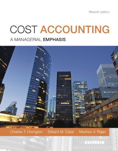 Stock image for Cost Accounting: A Managerial Emphasis, 15th Edition for sale by GoldenWavesOfBooks