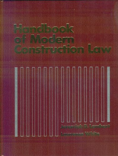 Beispielbild fr Handbook of Modern Construction Law zum Verkauf von HPB-Red