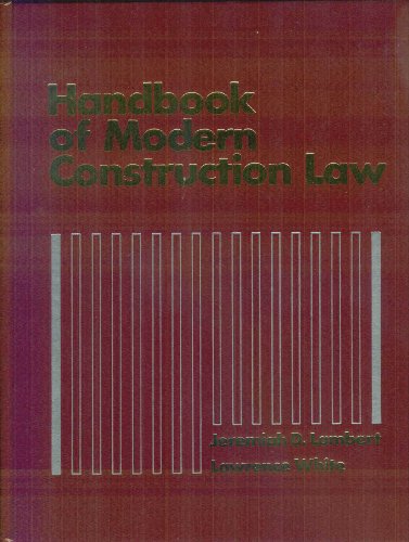 Imagen de archivo de Handbook of Modern Construction Law a la venta por HPB-Red