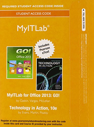 Stock image for MyITLab with Pearson eText -- Access Card -- for GO! with Technology for sale by Hawking Books