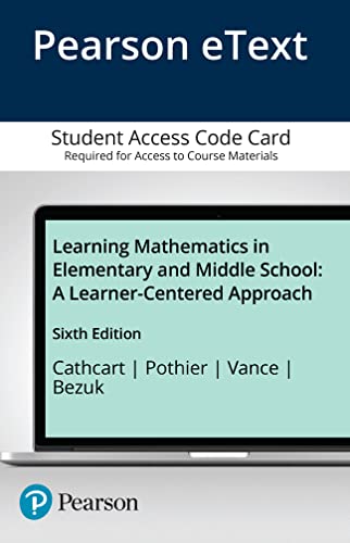 Beispielbild fr Learning Mathematics in Elementary and Middle School: A Learner-centered Approach- Video-enhanced Pearson Etext Access Card zum Verkauf von Revaluation Books