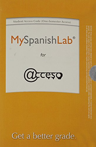 9780133828726: MyLab Spanish without Pearson eText -- Access Card -- for Acceso (One-Semester)
