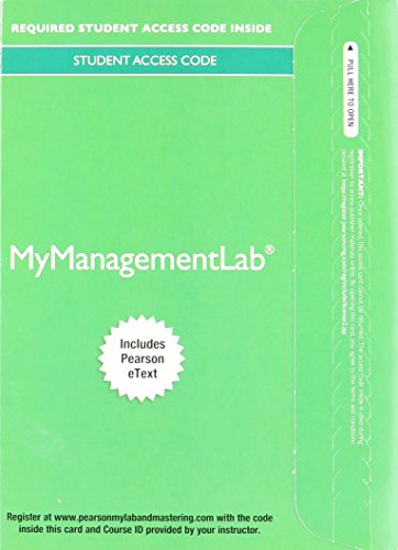 Beispielbild fr MyManagementLab with Pearson eText -- Component Access Card (1 semester access) (2017) zum Verkauf von Wrigley Books