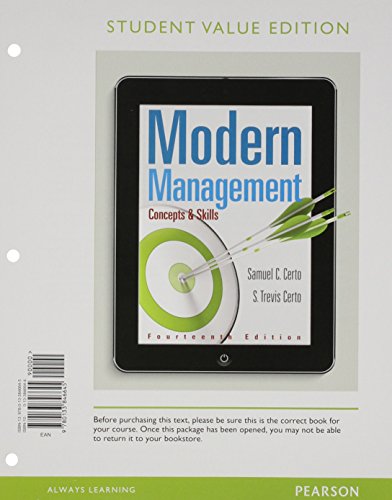 Stock image for Modern Management: Concepts and Skills, Student Value Edition for sale by Wizard Books