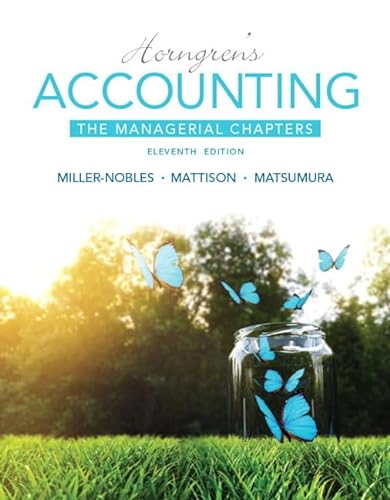 Beispielbild fr Horngren's Accounting: The Managerial Chapters (11th Edition) zum Verkauf von HPB-Red