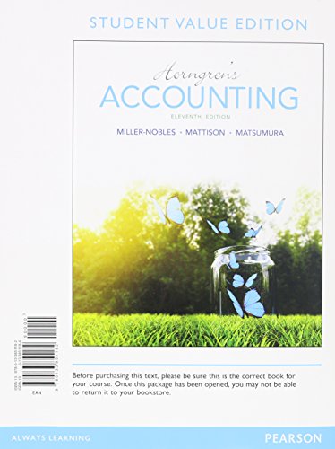 Beispielbild fr Horngren's Accounting, Student Value Edition zum Verkauf von HPB-Red