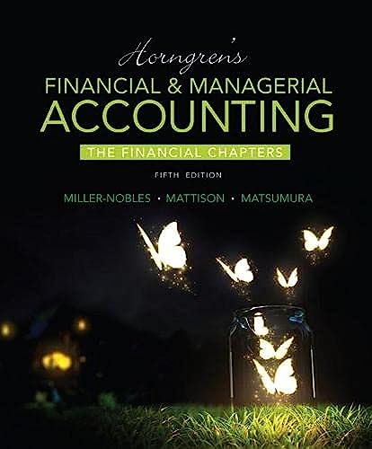 Imagen de archivo de Horngren's Financial and Managerial Accounting, the Financial Chapters a la venta por Better World Books