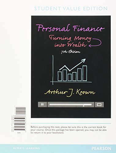 Stock image for Personal Finance: Turning Money into Wealth; Student Value Edition for sale by TextbookRush