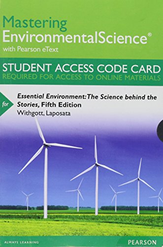 Imagen de archivo de Mastering Environmental Science with Pearson eText -- Standalone Access Card -- for Essential Environment: The Science Behind the Stories a la venta por Textbooks_Source