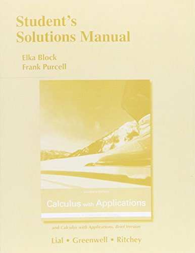 9780133864533: Student's Solutions Manual for Calculus with Applications and Calculus with Applications, Brief Version