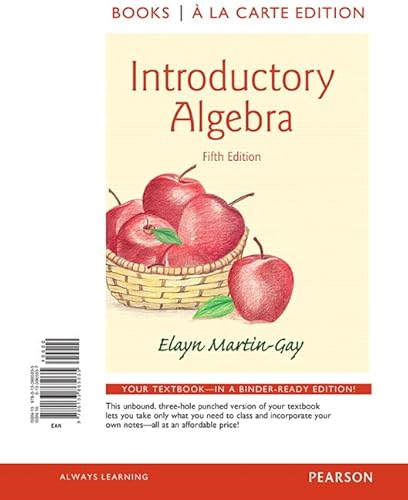 Beispielbild fr Introductory Algebra, Books a la Carte Edition zum Verkauf von BooksRun