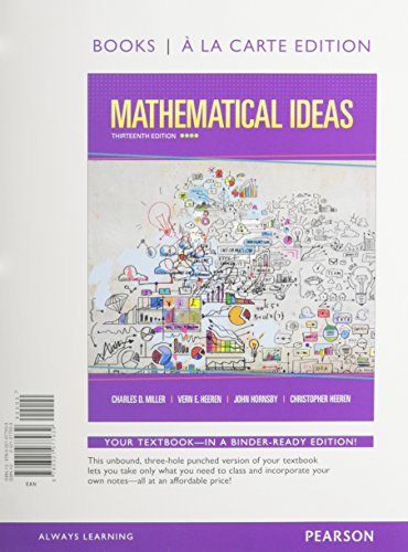 9780133865462: Mathematical Ideas, Books a la Carte Edition plus NEW MyLab Math with Pearson eText -- Access Card Package