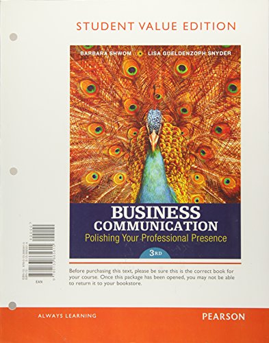 Beispielbild fr Business Communication: Polishing Your Professional Presence, Student Value Edition zum Verkauf von Big Bill's Books