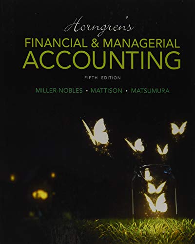 Imagen de archivo de Horngren's Financial Managerial Accounting (5th Edition) a la venta por GoldBooks