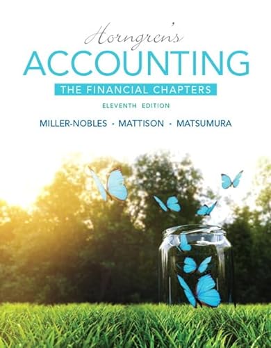 Beispielbild fr Horngren's Accounting, the Financial Chapters zum Verkauf von ThriftBooks-Dallas