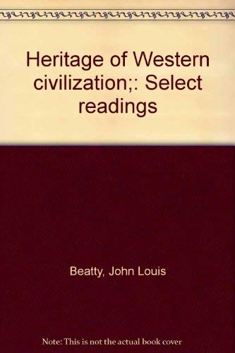 Beispielbild fr Heritage of Western civilization;: Select readings zum Verkauf von Wonder Book