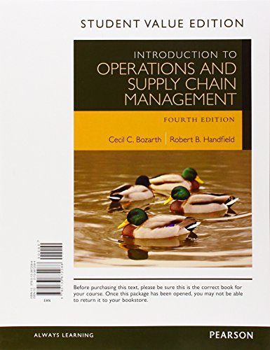 Stock image for Introduction to Operations and Supply Chain Management, Student Value Edition for sale by HPB-Red