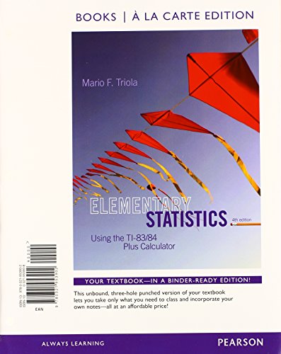 Beispielbild fr Elementary Statistics Using the TI-83/84 Plus Calculator Books a la carte Plus NEW MyLab Statistics with Pearson eText -- Access Card Package zum Verkauf von HPB-Red