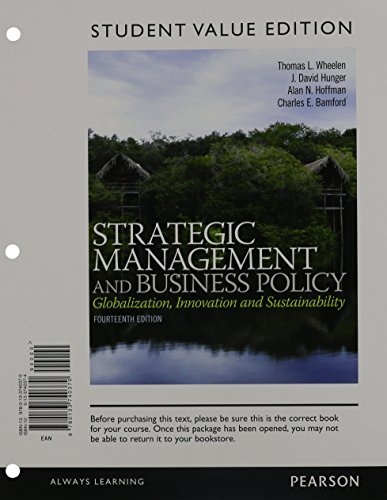 Imagen de archivo de Strategic Management and Business Policy: Globalization, Innovation, and Sustainability, Student Value Edition Plus 2014 MyLab Management with Pearson eText -- Access Card Package (14th Edition) a la venta por Iridium_Books