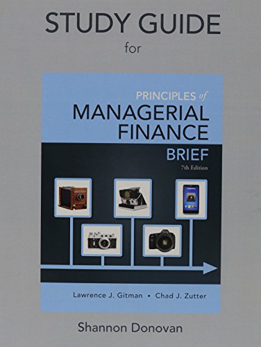 Beispielbild fr Study Guide for Prinicples of Managerial Finance, Brief zum Verkauf von Iridium_Books