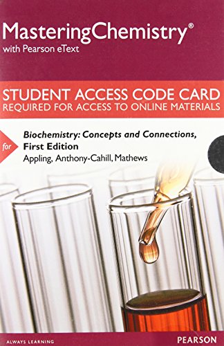 Imagen de archivo de Mastering Chemistry with Pearson Etext -- Standalone Access Card -- For Biochemistry: Concepts and Connections a la venta por Bulrushed Books